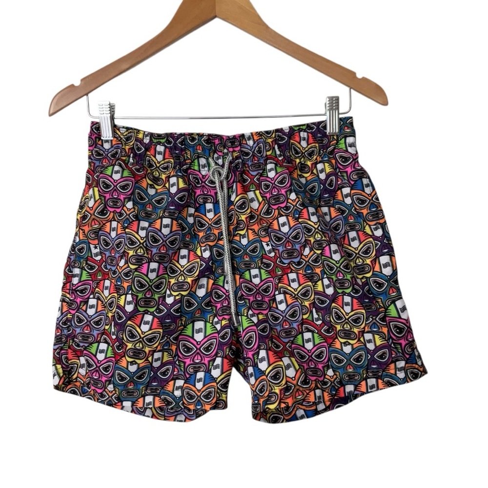 MayaGuana Luchador Lucia Libra Masks Swim Trunks Men’s XS